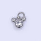24K Gold Filled 8mm Tiny Mouse Ears Animal Charm in Gold & Silver | AH-580