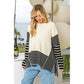 MIXED STRIPE SIDE SLIT SWEATER