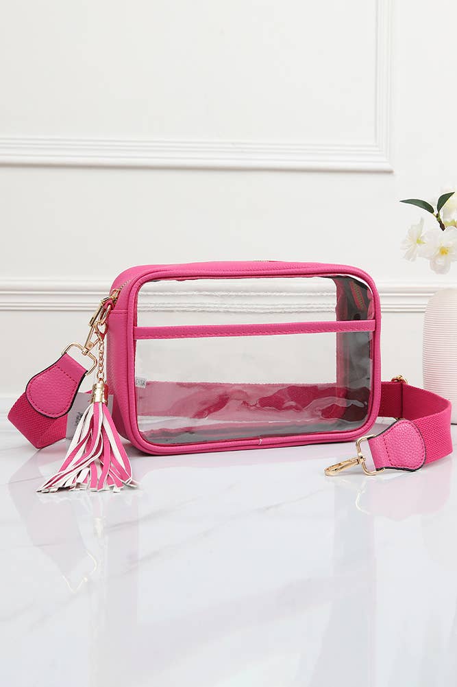 Clear PU crossbody camera bag from Sip and Shop Arizona boutique
