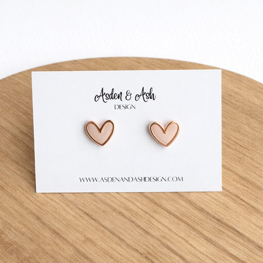 Pink  Gold Trimmed Hearts