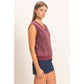 V-Neck Pinstripe Sleeveless Top