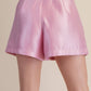 High Waist Glossy Fabric Shorts
