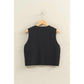 Textured Button-Front Vest With Pocket