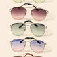 Oversized Double Bridge Fashion Aviator Sunglasses