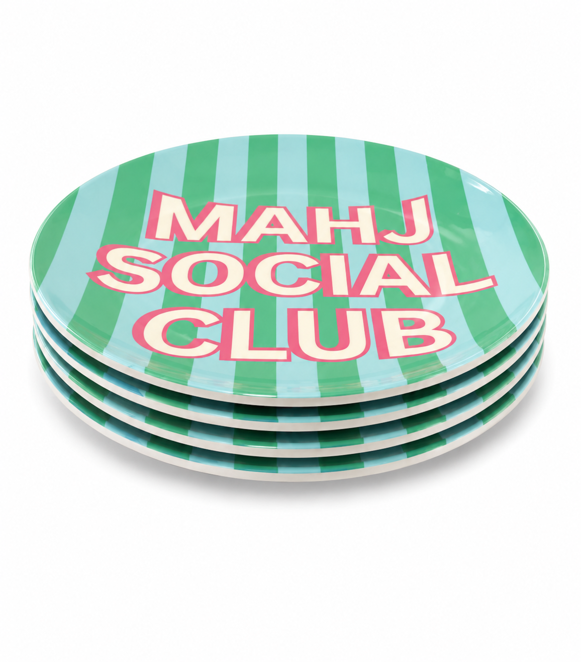 8" Mahjong Social Shatterproof Plates (Set of 4 Plates)