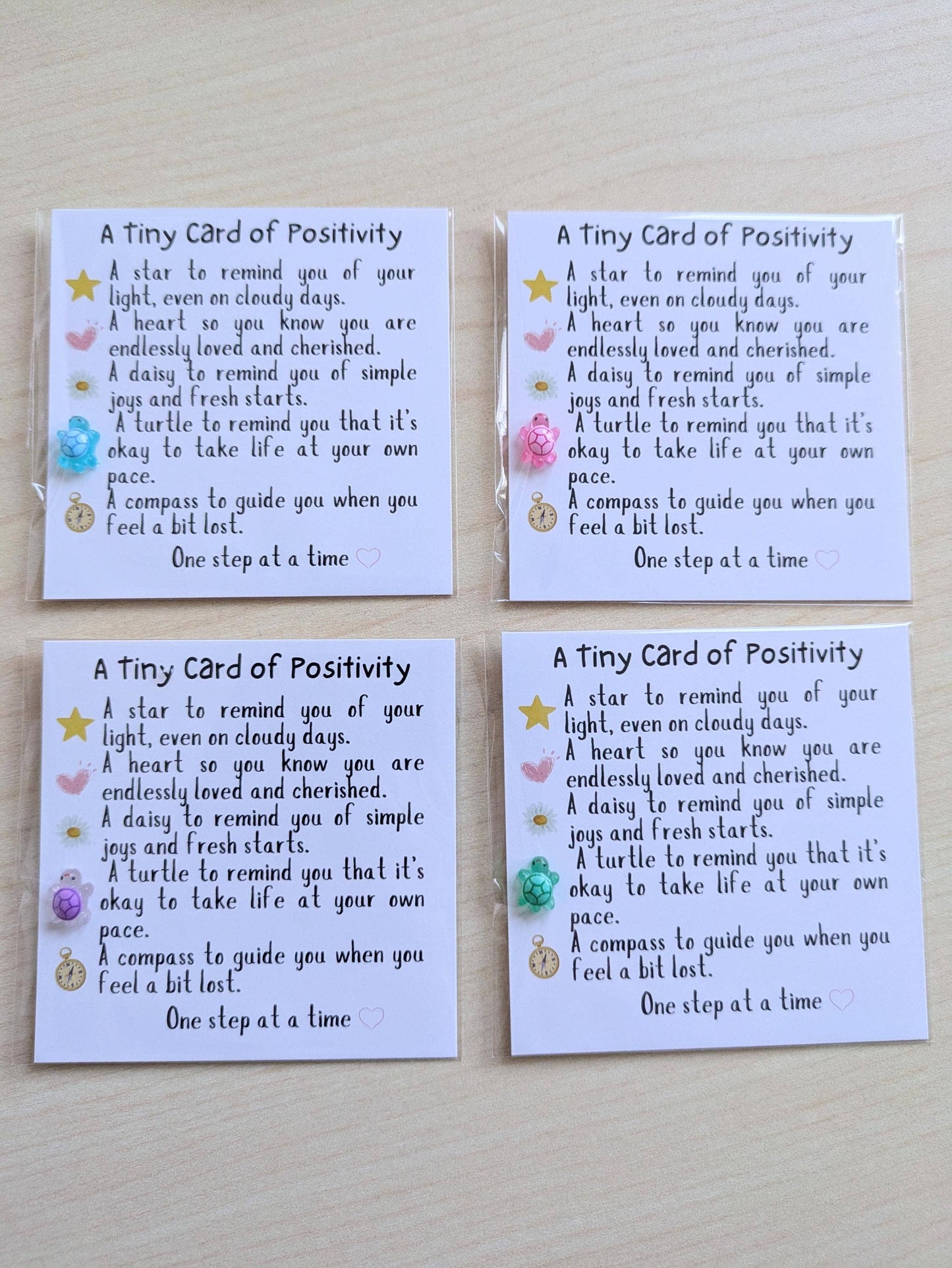 Positivity Turtle Figurine Card with Custom Note Option