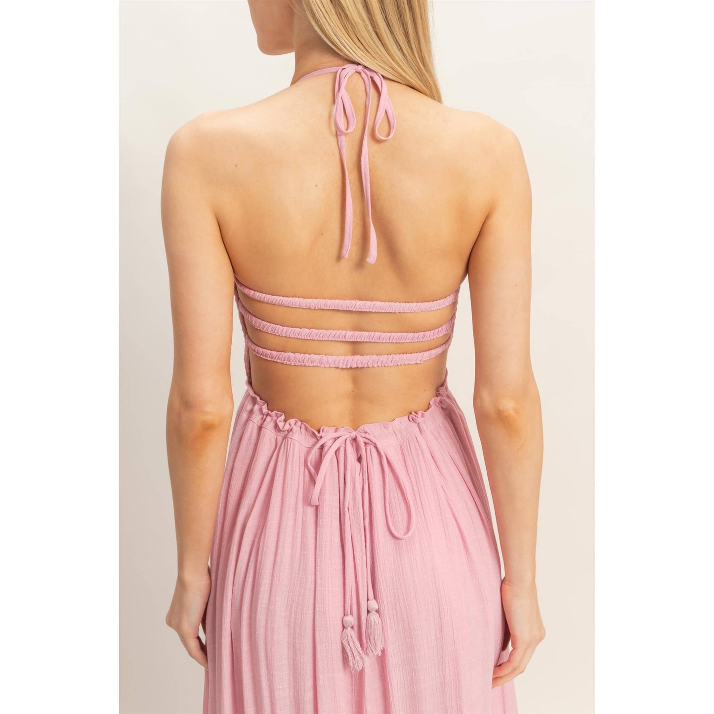 Smocked Halter Maxi Dress