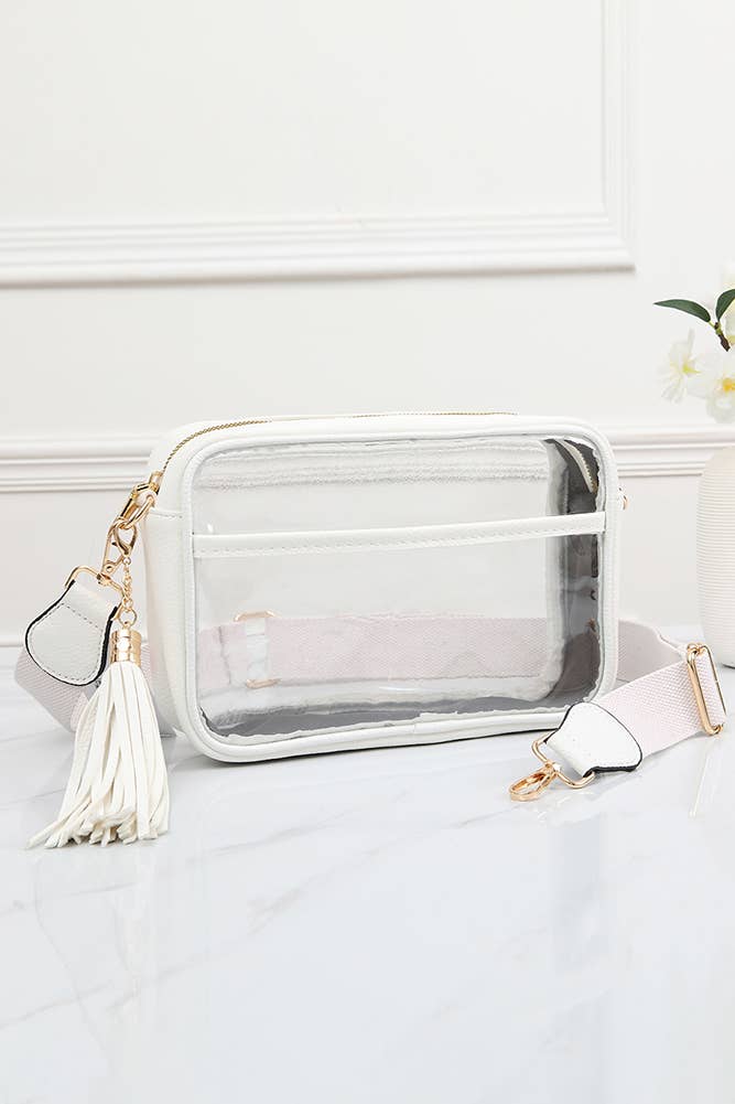 Clear PU crossbody camera bag from Sip and Shop Arizona boutique
