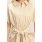 Collared Striped Romper With Sash