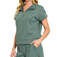 Scuba High Neck Half Zip Top & Dolphin Shorts Set Zenana