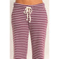 Low Rise Striped Waffle Knit Pants