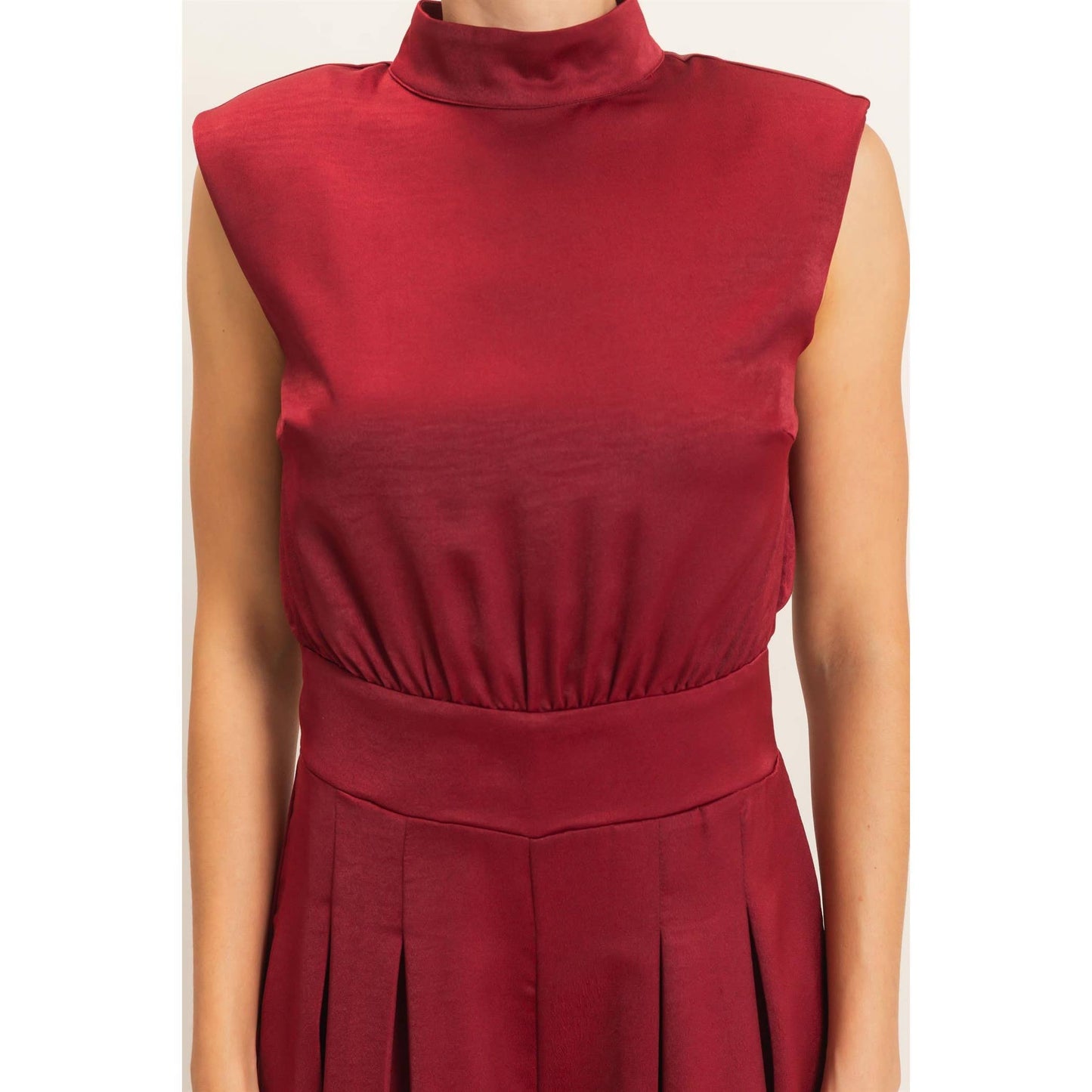 Sleeveless Mock Neck Jumpsuit