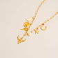 18K Gold PVD Stainless Steel Pearl Beaded Horseshoe Charm