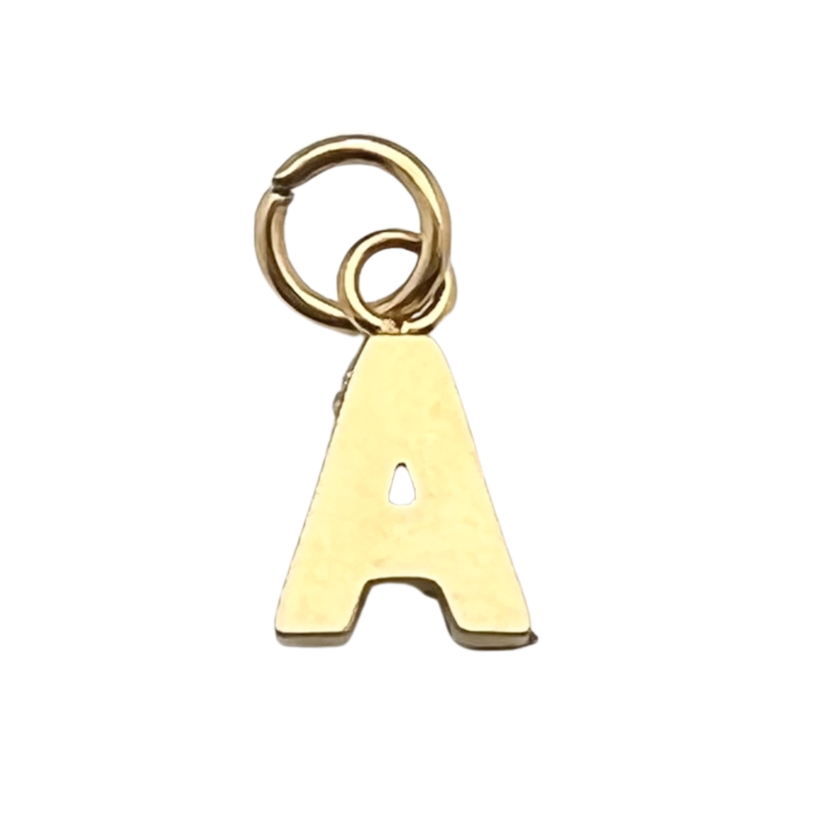Gold Pavé Set CZ Initial Letter Charms