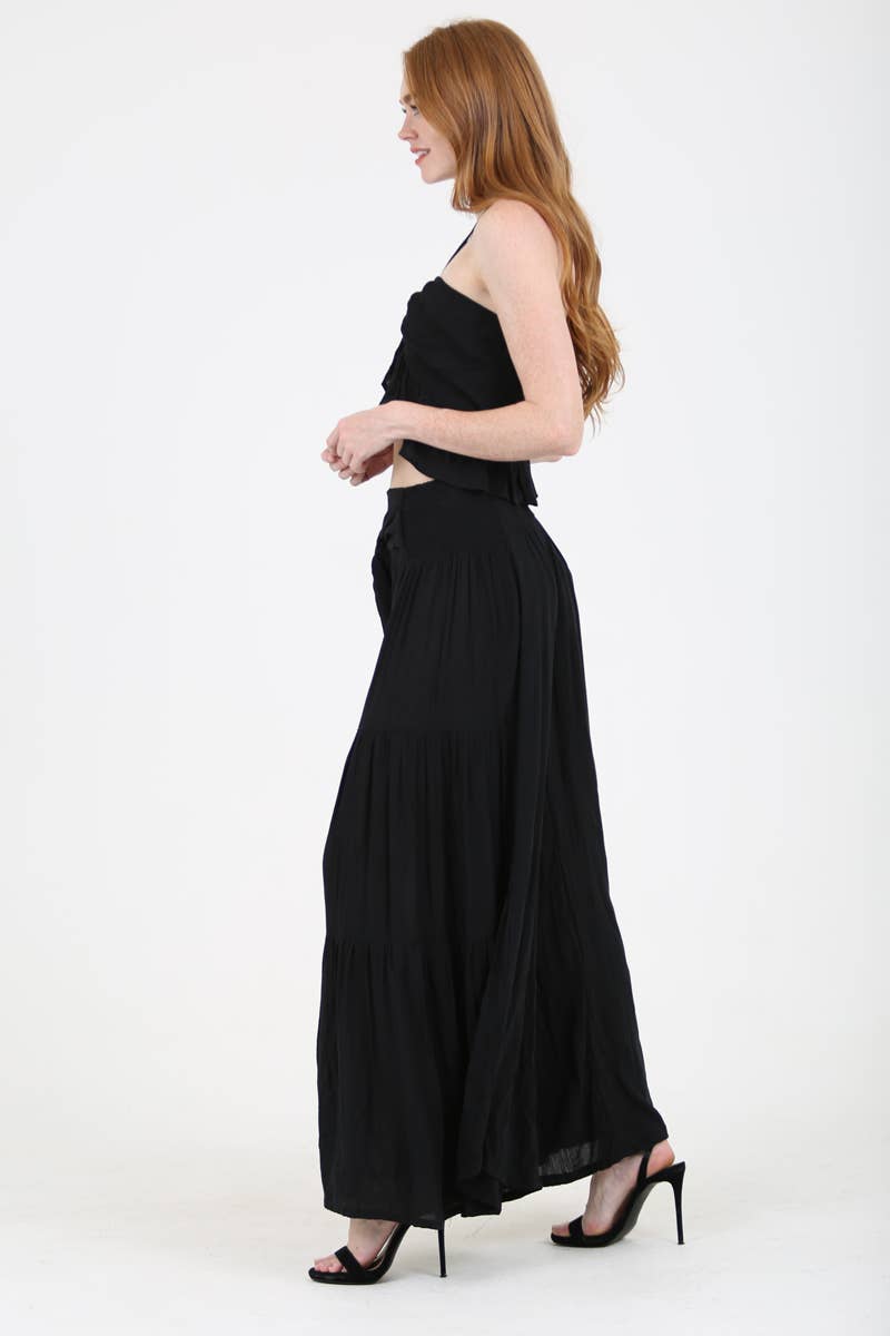 B3663-ASIS TIE WAIST WIDE LEG PANTS