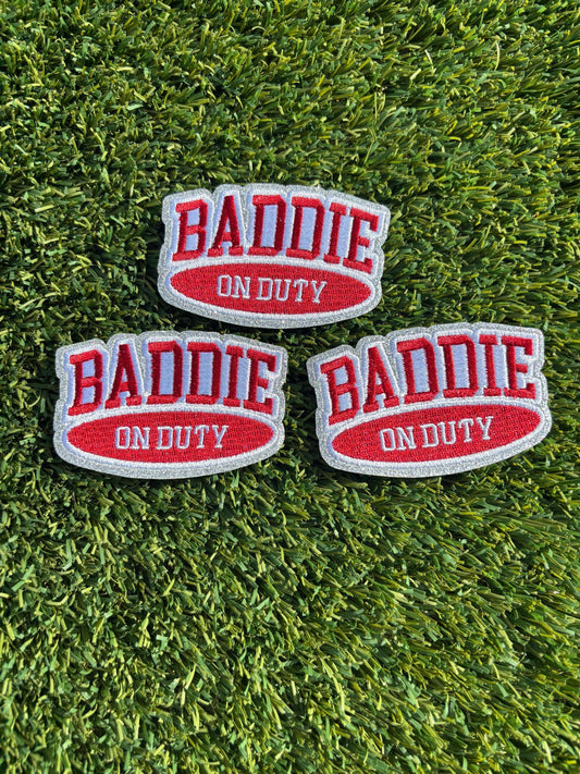 Baddie On Duty Glitter Embroidered Patch
