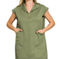 Textured Knit Jacquard Quarter Zipper Dress Zenana