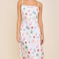 Seashell Coastal Print Slip Midi Dress