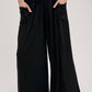 RELAXED KNIT SMOCKED TOP AND WIDE PANTS SET