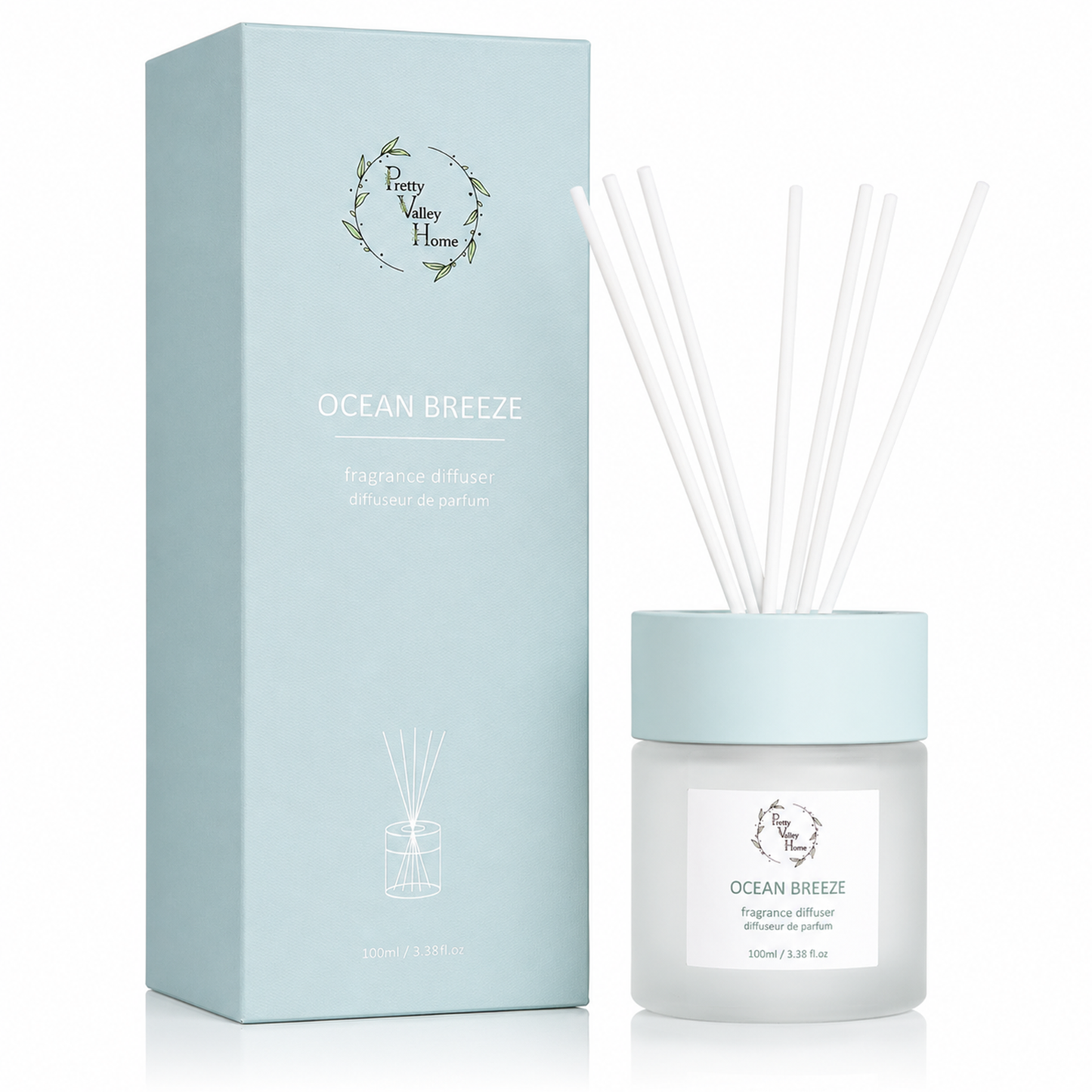 Reed Diffuser Set 100Ml / 3.38fl OZ  Gift Box- Ocean Breeze