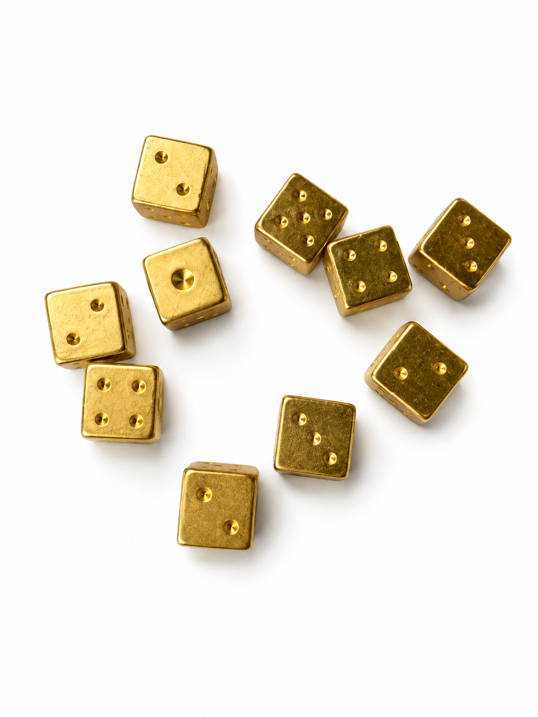 Gold and Silver Luxe Solid Metal Mahjong Dice Gift Ready