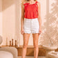 Scarlet Ribbon Pleated Sleeveless Top