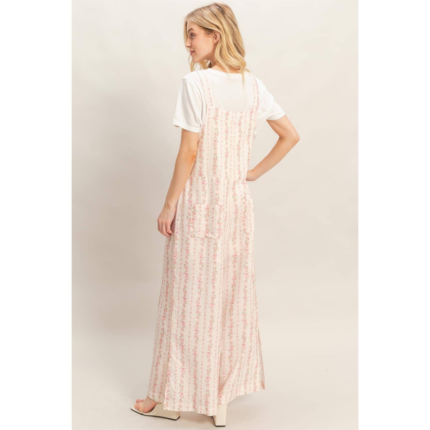 Tie Strap Jumpsuit With Hem Slits
