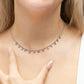 18K Gold PVD Stainless Steal Round Stone Dangle Necklace