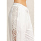 Lace Trim Wide Leg Pants