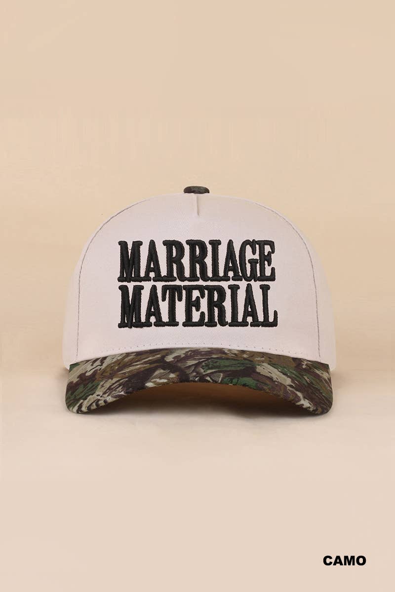 Marriage Material Two Tone Canvas Cotton Cap