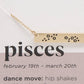 SALE Metal Gold Pisces Zodiac Necklace