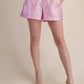 High Waist Glossy Fabric Shorts