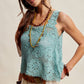 Crochet Lace Square Neck Tank Top LCR0117