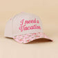 I Need A Vacation Two Tone Snapback Hat