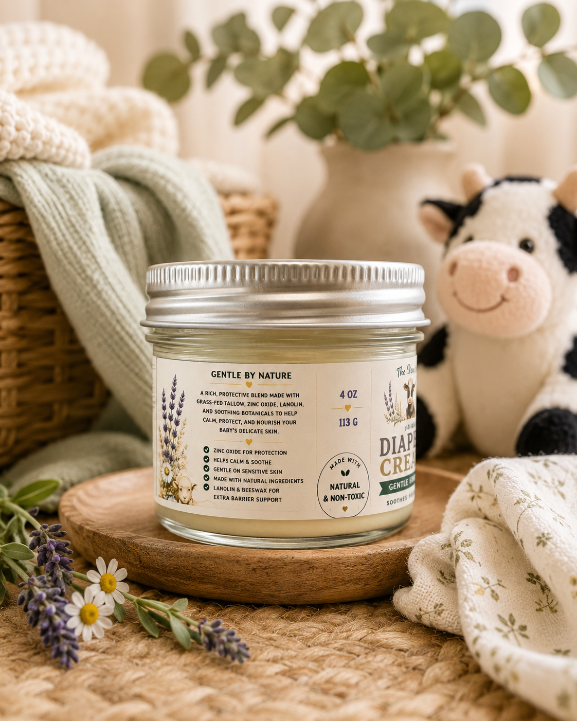 Grass-fed Tallow Diaper Cream| Natural Baby Rash Cream | Multi-purpose Skin Barrier