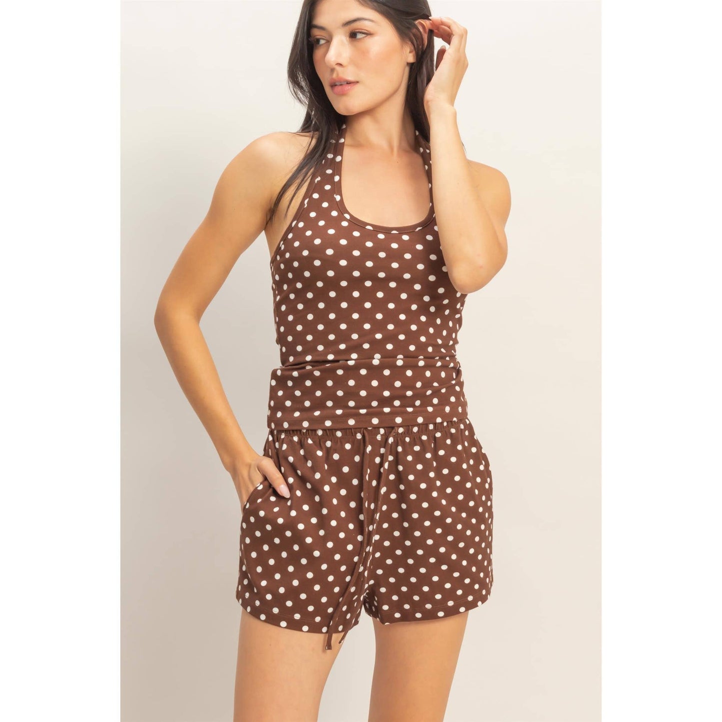 Polka Dot Drawstring Shorts