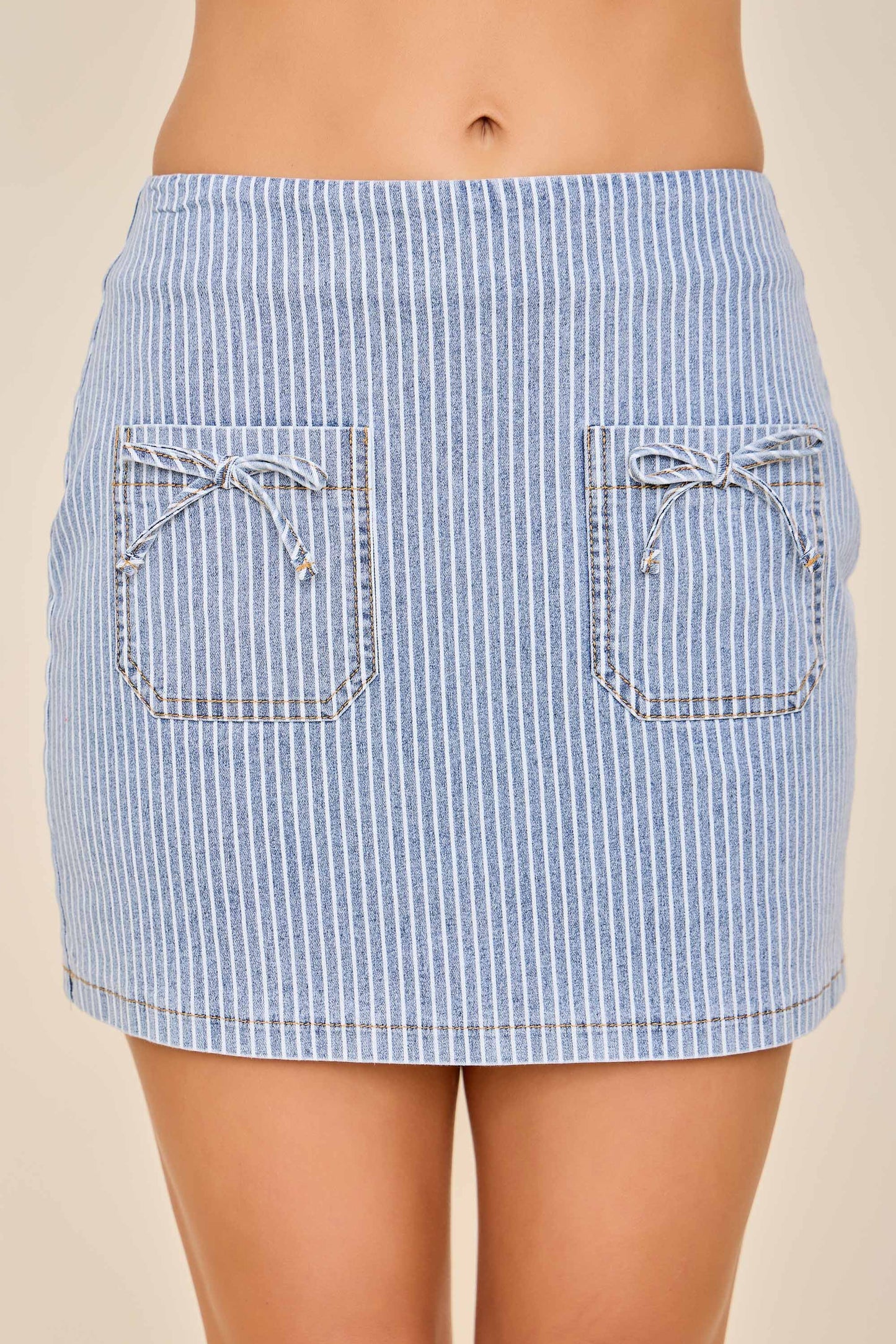 Pinstripe Utility Mini Skort with Built-In Shorts