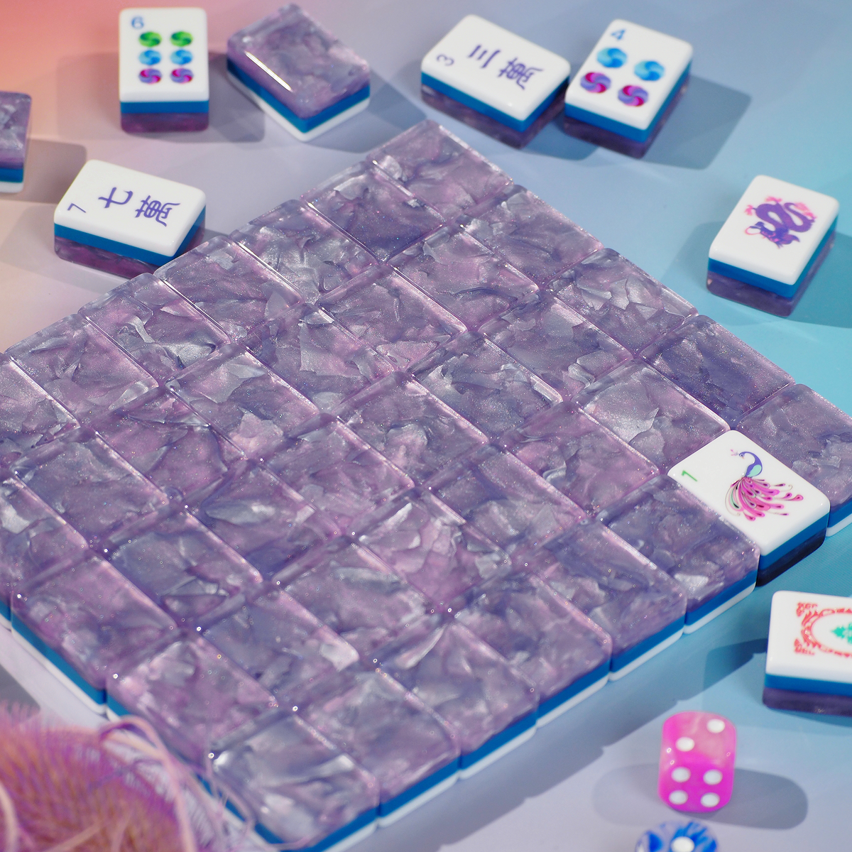 Jade Bloom Mahjong Set - Lavender Cloud 01-02