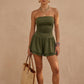 Resort Ruched Strapless Romper