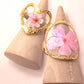 18K STAINLESS STEEL TARNISH FREE FLORAL RINGS | 40R104
