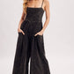 WASHED SLEEVELESS WIDE LEG JUMPSUIT