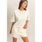 Short Sleeve Crew Neck Top And Shorts Set