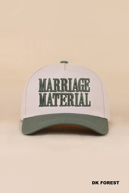Marriage Material Two Tone Canvas Cotton Cap