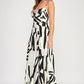 Abstract Print Sleeveless Maxi Dress