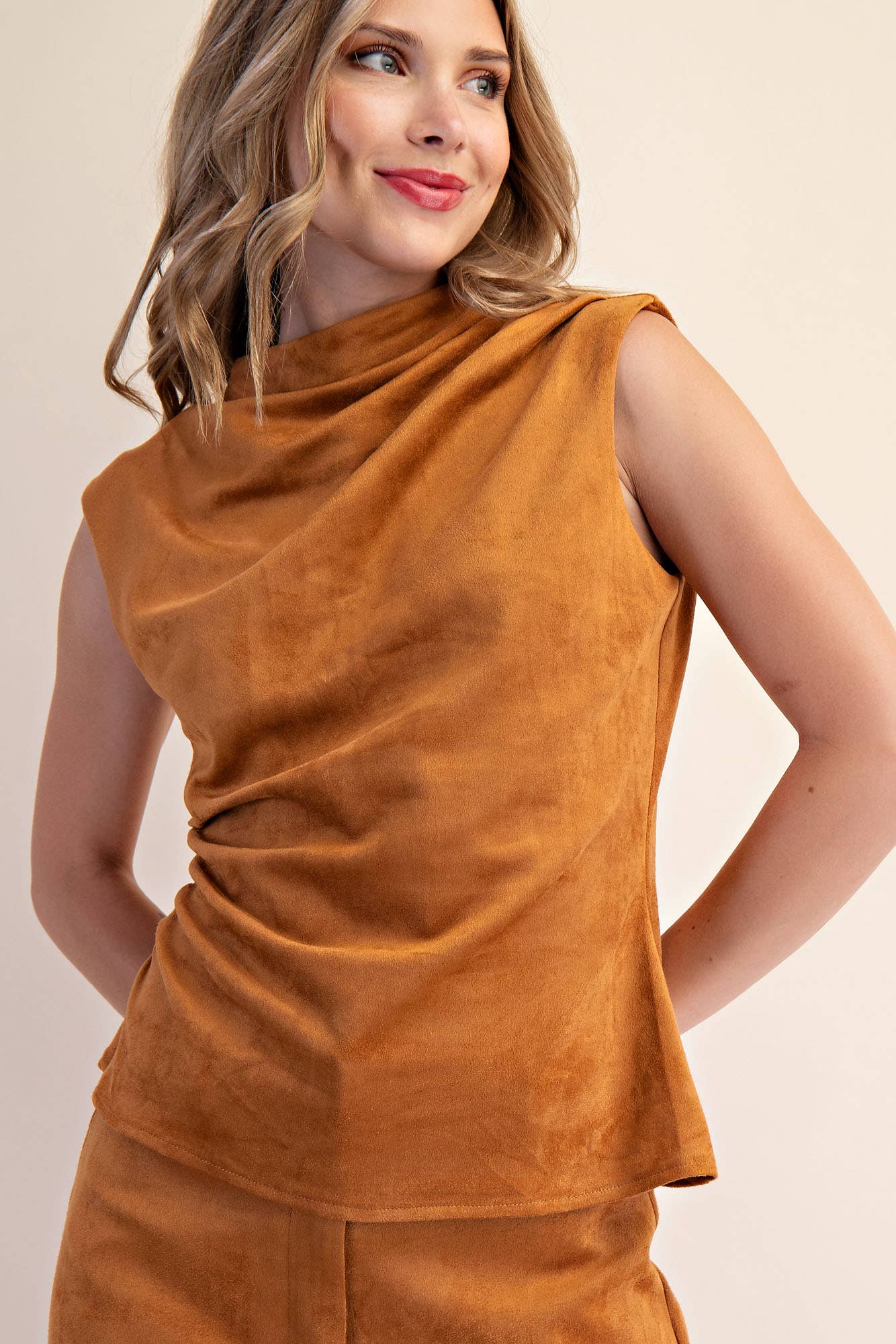 Mock Neck Sleeveless Top
