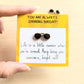 Mini Card with Sunglasses Figurine - Encouragement Gift