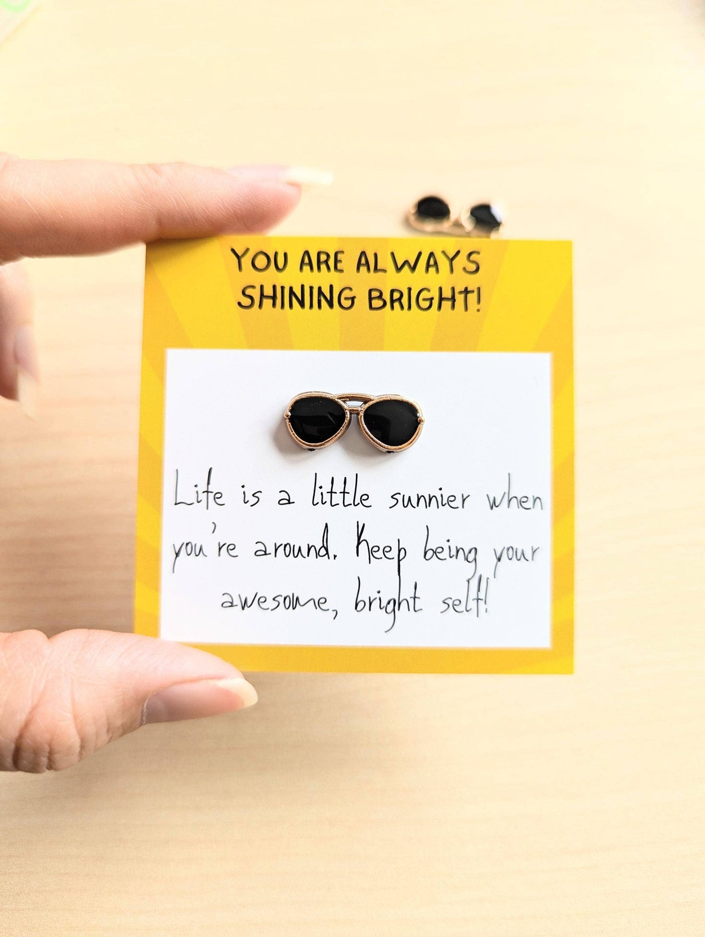 Mini Card with Sunglasses Figurine - Encouragement Gift