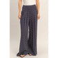 Polka Dot Elastic Wide-Leg Pants