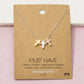 18K Gold Dipped 3 Cross Pendant Necklace