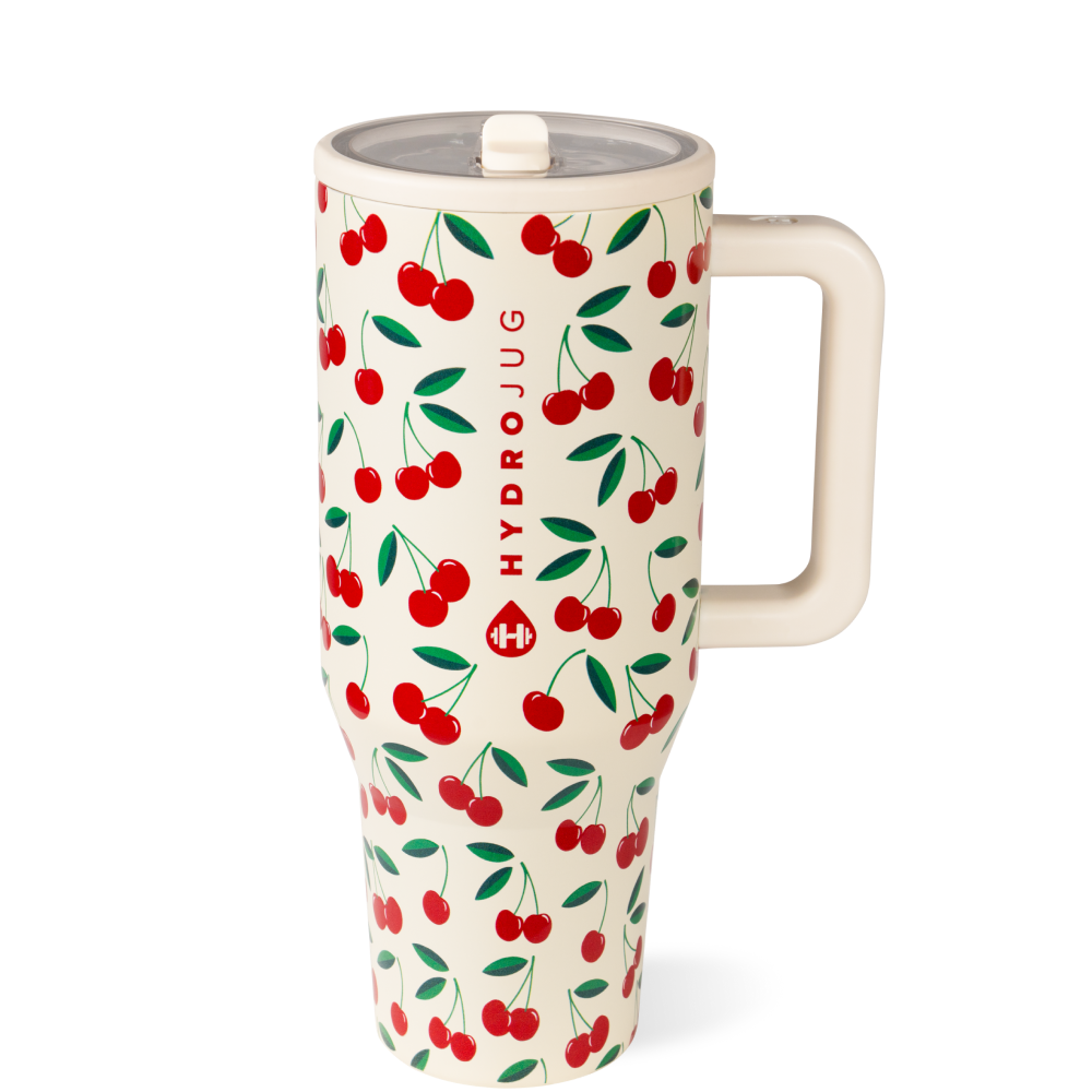 Cherries design HydroJug 32 oz traveler tumbler
